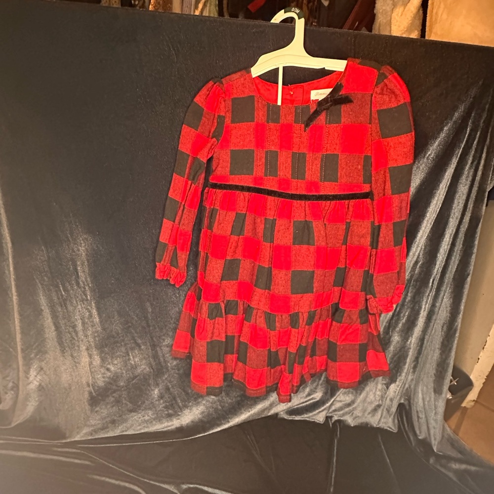 Red and Black Plaid Kids Dress